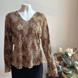 Cheetah Print Y2K Long Sleeve Blouse